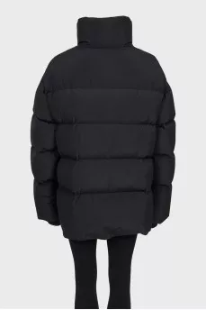 Black down jacket with a high collar