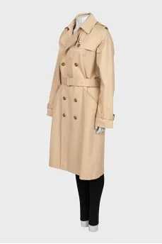 Beige trench coat with belt