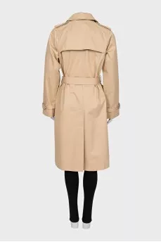 Beige trench coat with belt