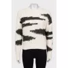 Knitted white sweater