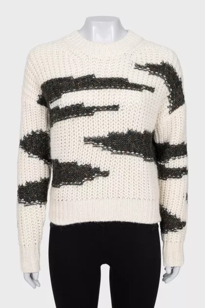 Knitted white sweater