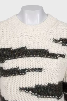Knitted white sweater