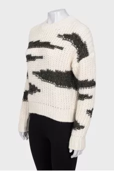 Knitted white sweater