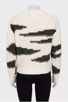 Knitted white sweater