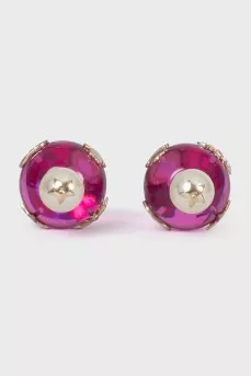 Pink stud earrings
