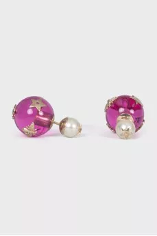 Pink stud earrings