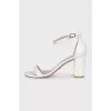White leather sandals