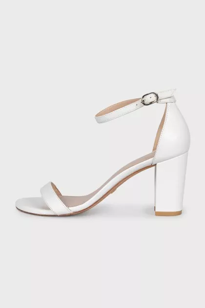 White leather sandals