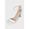 White leather sandals