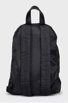 Textile black backpack with zipper