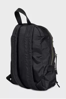 Textile black backpack with zipper