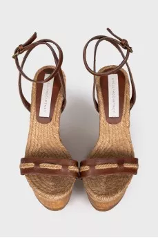 Brown weave sandals
