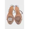 White leather stiletto heeled sandals