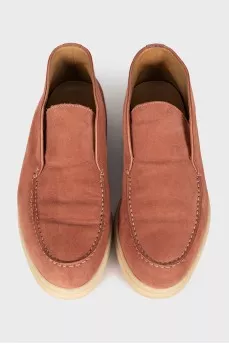 Brown suede loafers