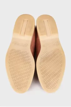 Brown suede loafers