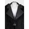 Black fur and leather jacket