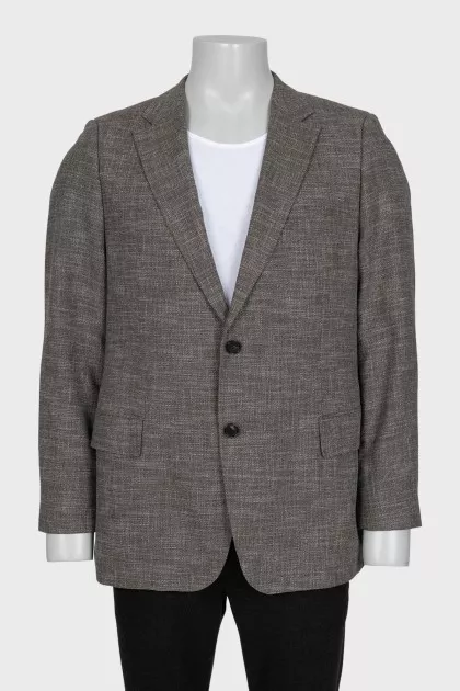 Men's gray button-down jacket
