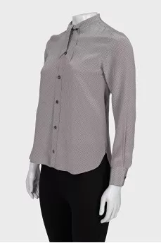 Straight-cut blouse with a small print