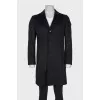 Men's single-breasted black coat