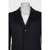 Men's single-breasted black coat