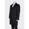 Men's single-breasted black coat