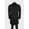 Men's single-breasted black coat
