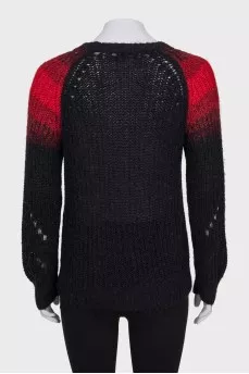 Knitted sweater with accent shoulders