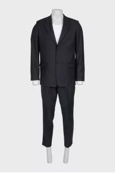 Men's black wool suit