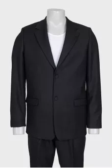 Men's black wool suit
