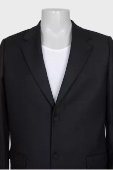 Men's black wool suit