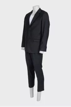 Men's black wool suit