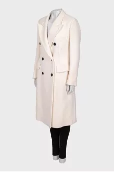 White wool coat