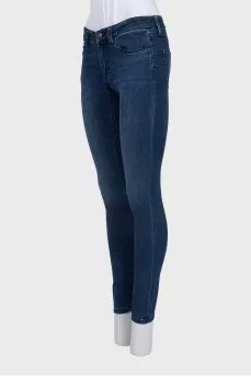 Low-rise blue skinny jeans