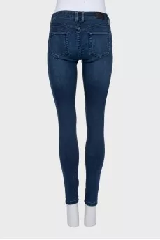 Low-rise blue skinny jeans
