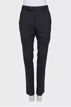 Men's black mid-rise trousers