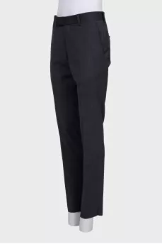 Men's black mid-rise trousers