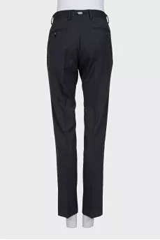 Men's black mid-rise trousers