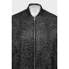 Bomber jacket with silver thread and zipper