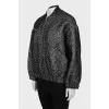 Bomber jacket with silver thread and zipper