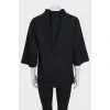 Black T-shirt with ties at the collar
