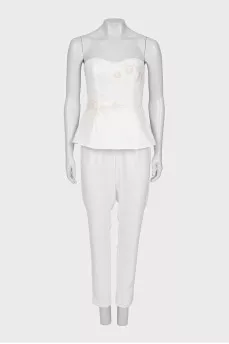 White jumpsuit with a corset