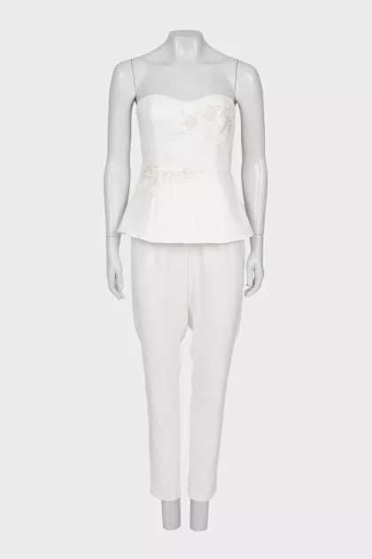 White jumpsuit with a corset