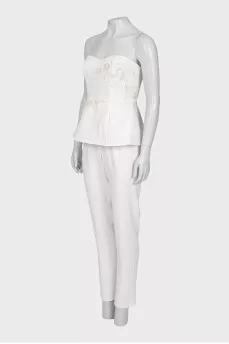 White jumpsuit with a corset
