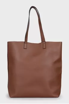 Rectangular leather tote