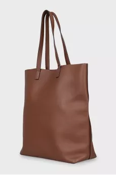 Rectangular leather tote