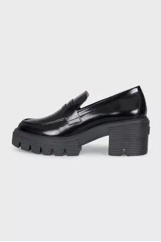 Black patent leather loafers