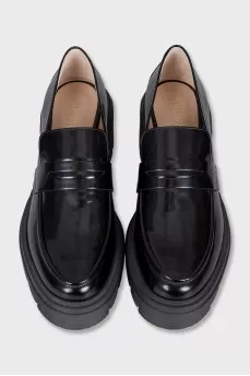 Black patent leather loafers