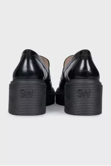 Black patent leather loafers