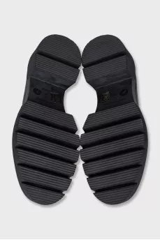 Black patent leather loafers