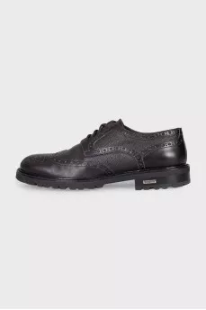 Men's black perforated shoes